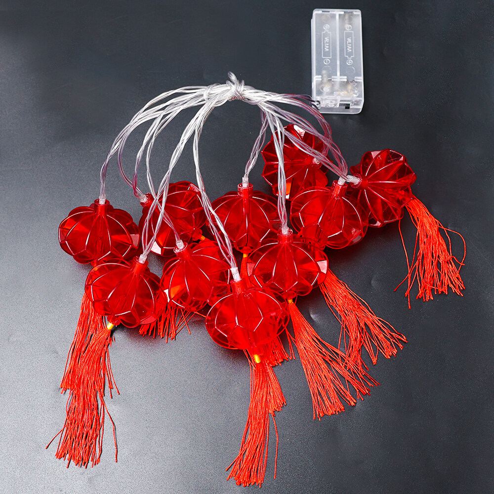 1.5 Meter 10 Lights Red Chinese Knot Lantern Spring Festival LED String Lights Wedding Chinese New Year Decorations