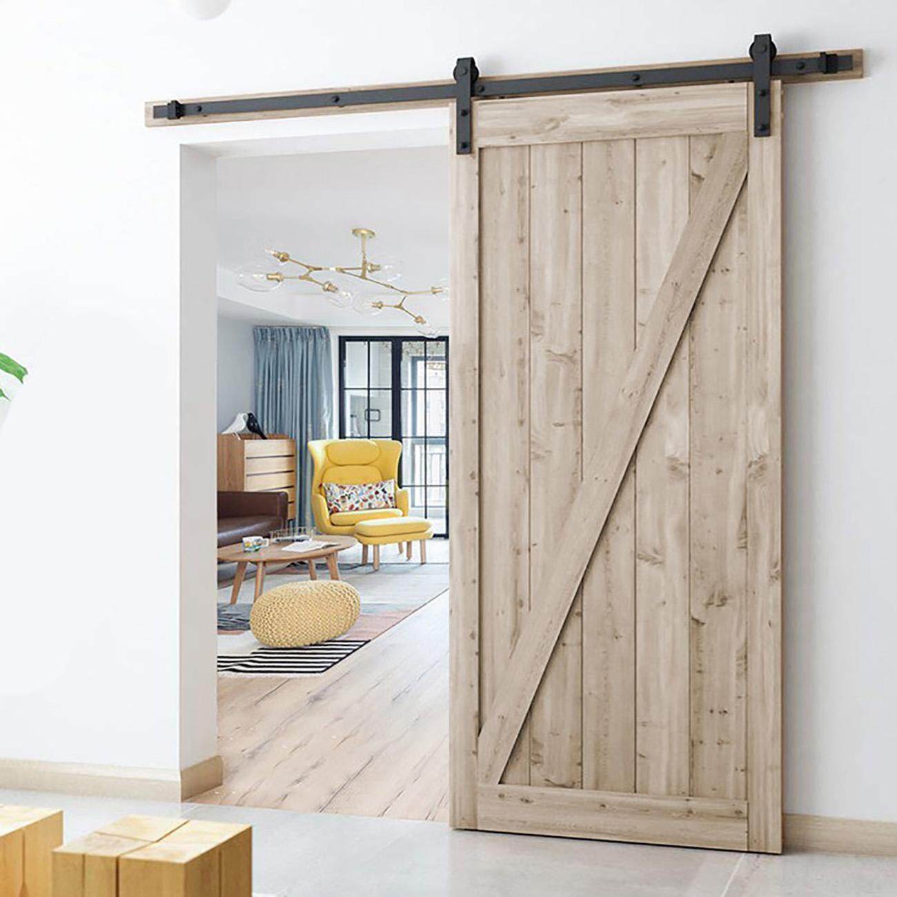 【9.9】【door tool set】Sliding Barn Door Hardware Track Kit Antique Door Hardware Roller Set(not include rails and door)