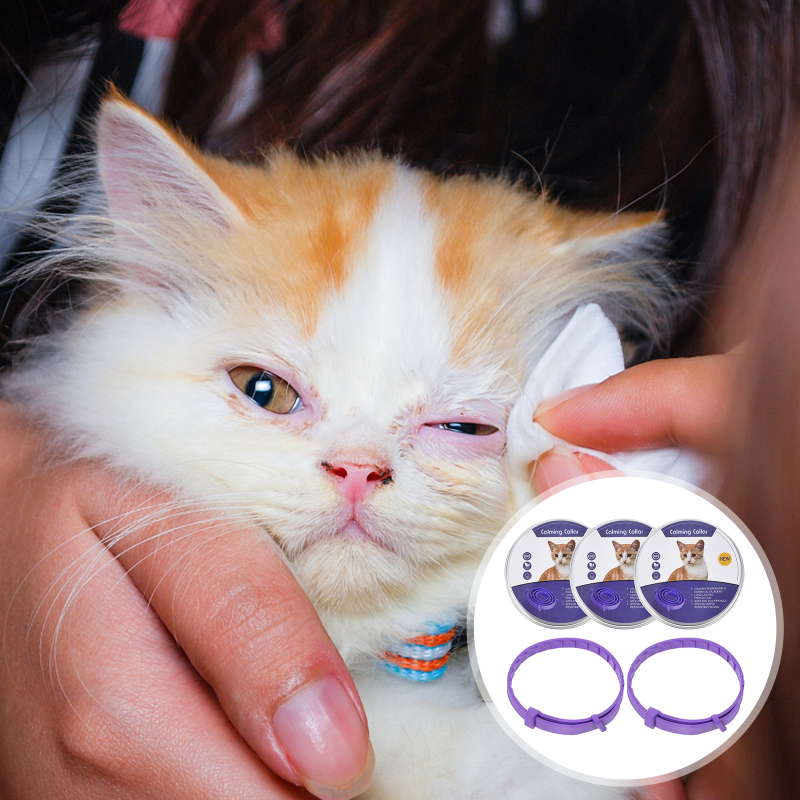 Sundom 5pcs Calming Cats Collar Adjustable Cat Calm Collar Relaxing Cat ...