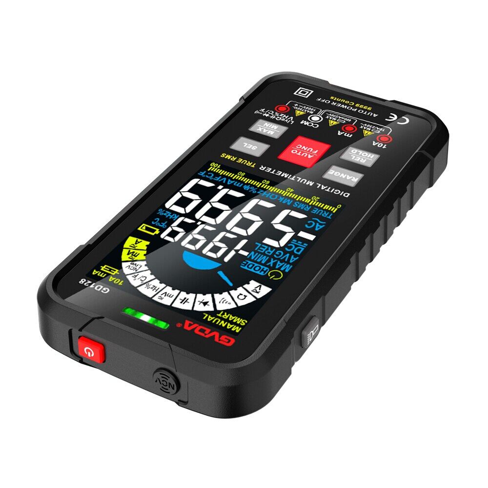 GVDA New Smart Multimeter Auto Range 1000V 10A Digital Capacitance Tester True RMS REL Ohm Hz AC DC Meter Multimetro