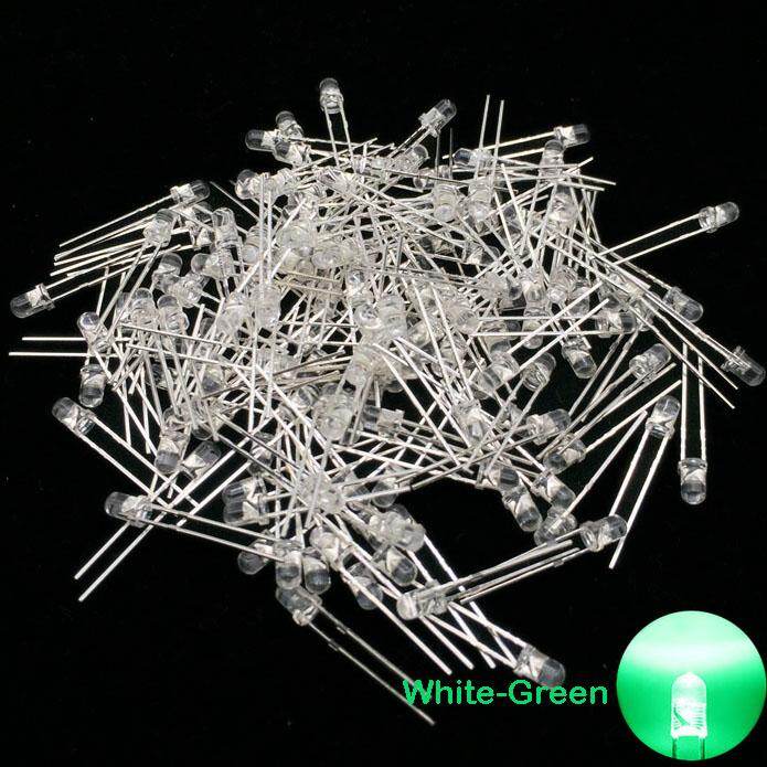 100 cái 3 mét LED trong suốt Diode 3 mét ánh sáng màu xanh lá cây/ánh sáng màu đỏ/Đèn xanh dương/đèn vàng/ánh sáng màu da cam DIY phát ra ánh sáng Diode