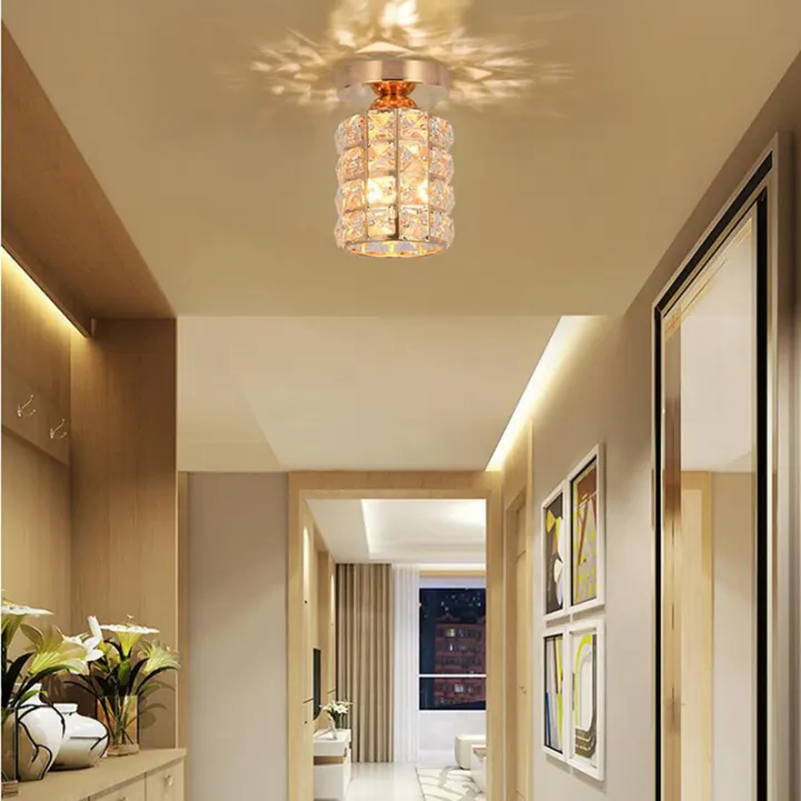 Modern Ceiling Light Fixture Crystal Chandelier Flush Mount Ceiling Lighting For Hallway Bedroom Dining Room Kitchen Entrance Gold Chrome Lazada Ph