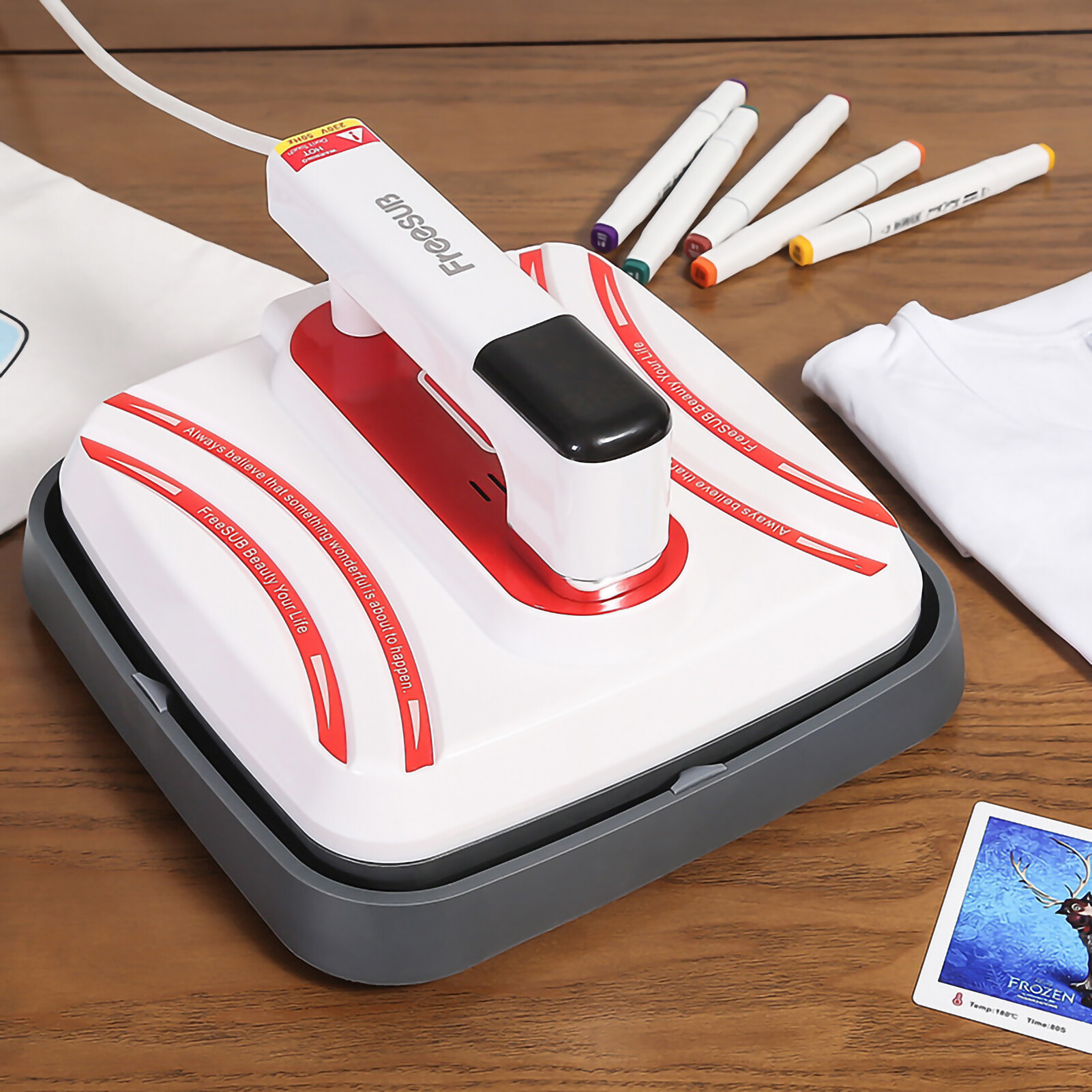 Smart Sensor Protable Heat Press Machine T-Shirt Printing Easy Heating Transfer Press Iron Machines for Baby Clothes Bags Hats Pads Blanket Phone Case Mouse Pad HTV Vinly Projects DIY Home Business 7x8''
