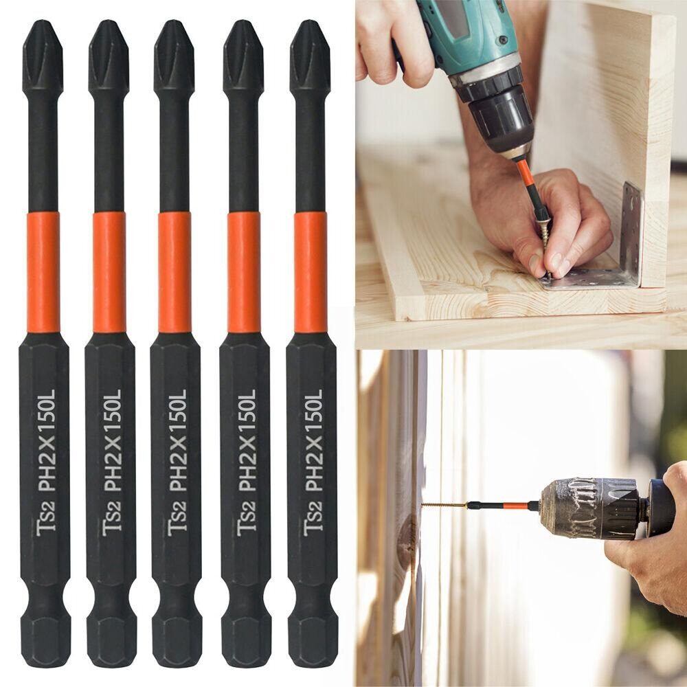 NANMEN Extra Long DIY PH2 Screwdriver Cross Screwdriver Tool Drill Driver Bits Set Impact Drills Electric Hand Drill Impact Rated Screwdriver