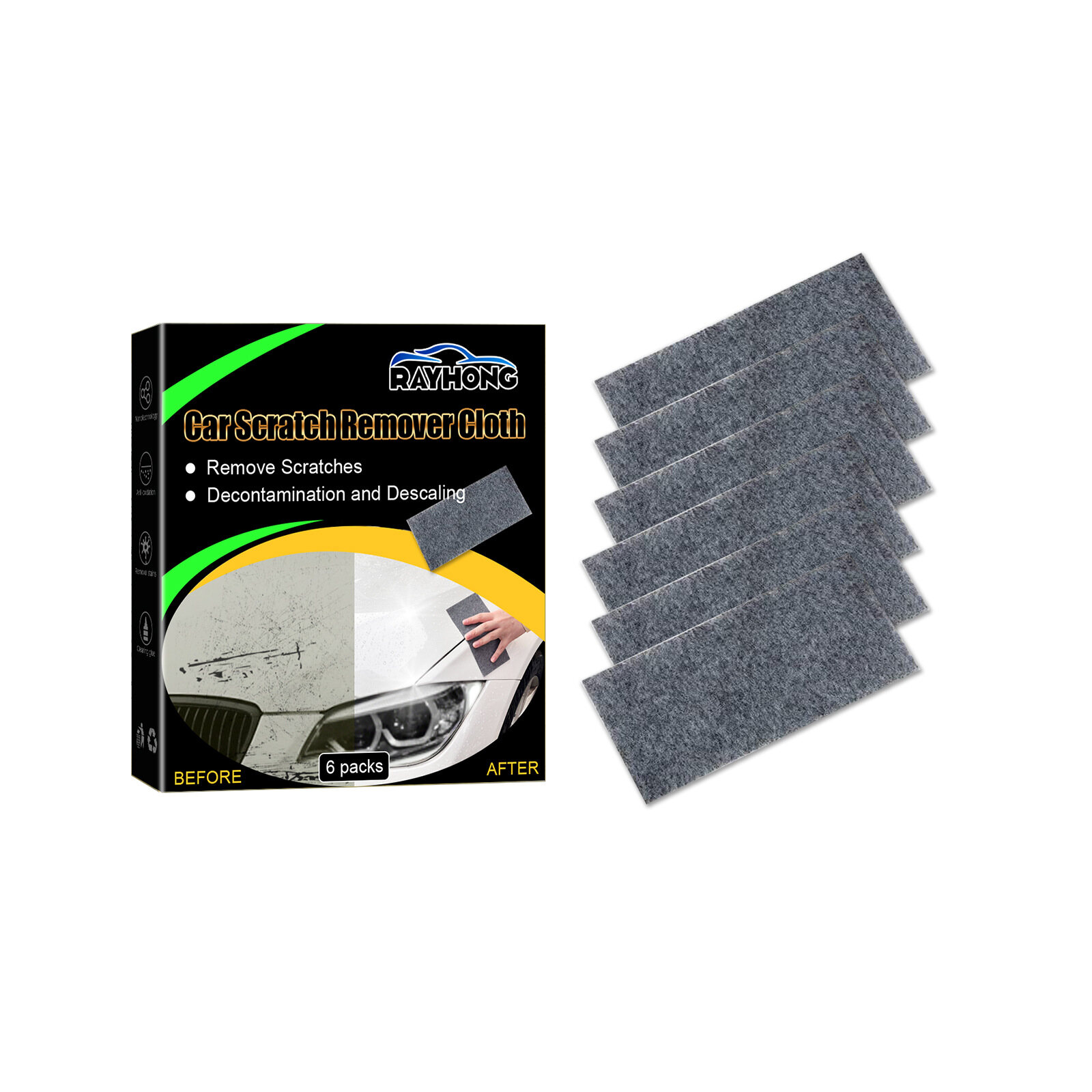 Rayhong Car Scratch Repair Cloth Car Paint Scuffs Repair Paintless Dent For Surface Repair Light Paint Scratches Repair Wipes Car Scratch Wiping Cloth Nano Glitter Cloth for Car Scratch Remover Repair Light Scratched Car Paint Multiple Repair Functions