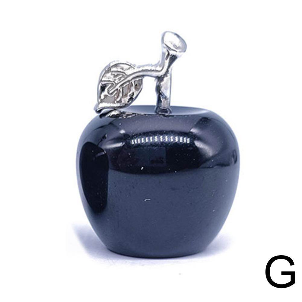 Natural Crystal Jade Apple Statue Healing Crystal Home Gem Gifts Decor Stone Natural Carving Ornament Christmas Black Y6G1