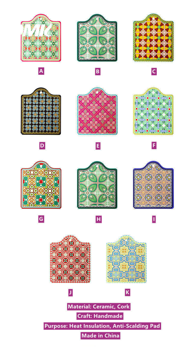 OMK Bohemian style ceramic table mat matte plate placemats & Coasters