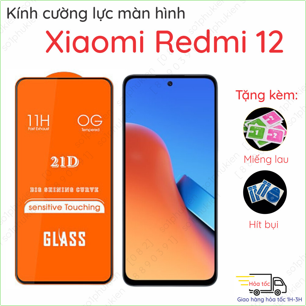 Kính cường lực xiaomi redmi 13/ redmi 12 4g/ redmi note 12r 5g/ poco m6 pro 5g/ redmi turbo 3/ note 13r full keo, chuẩn màn