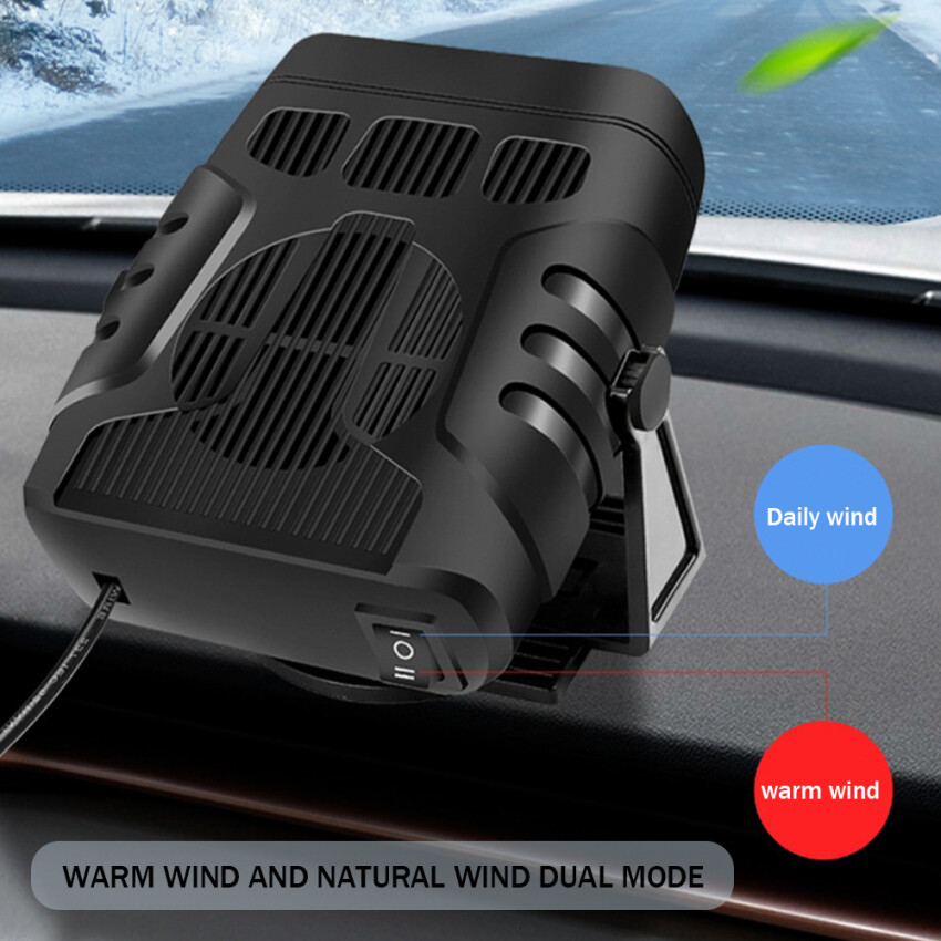 4 IN 1 12V/24V 500W Car Heater Electric Cooling Heating Fan Portable Electric Dryer Windshield Defogging Demister Defroster
