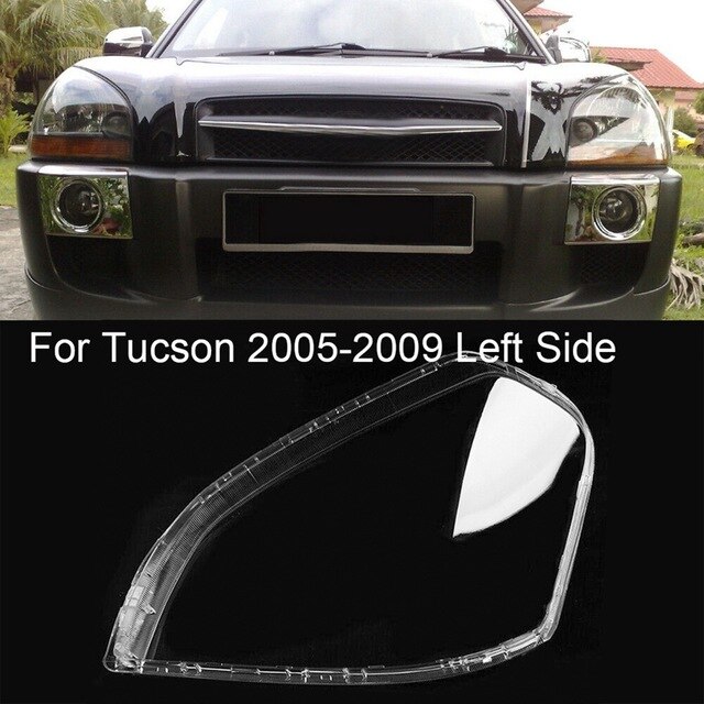 Car Front Headlight Clear Lens Cover Lampshade Shell Cover For Hyundai Tucson 2005-2009