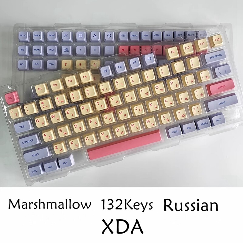 Russian keycap xda profile pbt sublimation keycaps for cherry mx switch mechanical keyboard rk61/anne pro 2/gk61