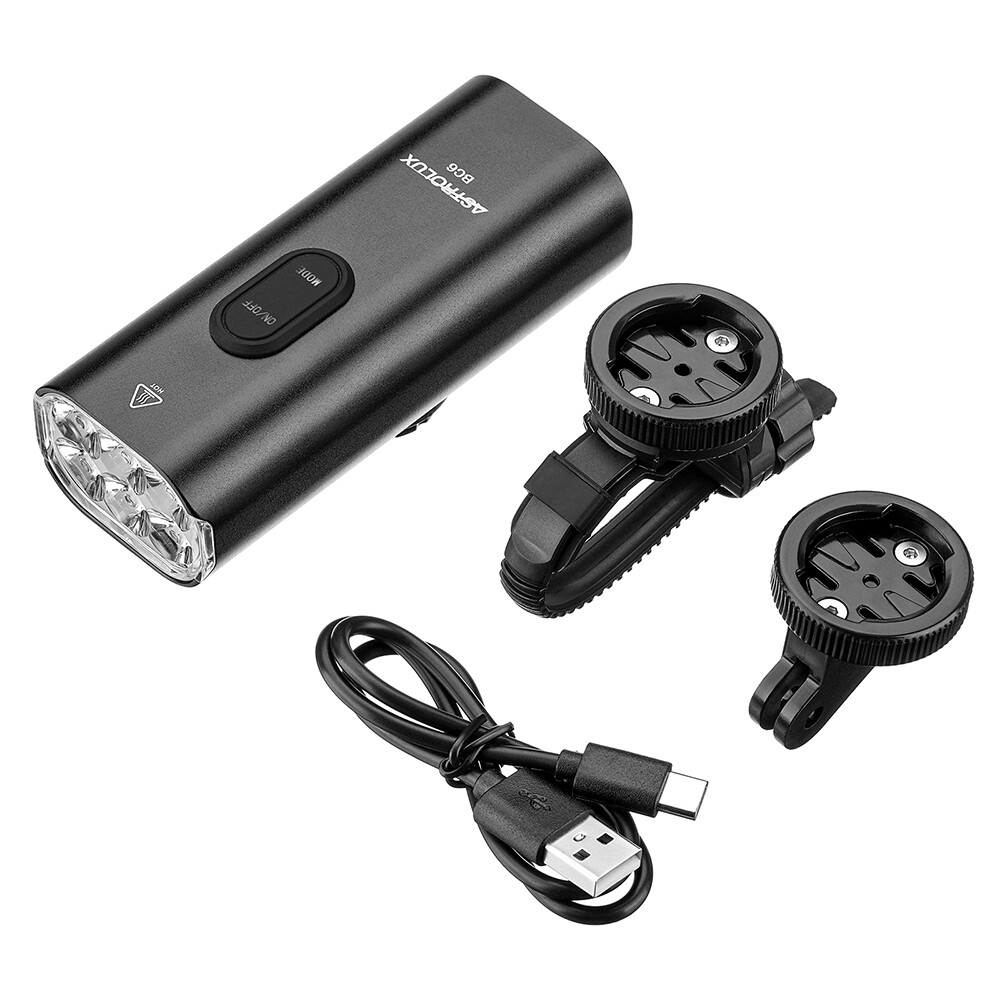Astrolux® BC6 2000Lm Super Bright Bike Headlights 6 LED Large Beads 4800mAh Battery IPX6 Waterproof 5 Light Modes Bicycle Front Light Flashlight Warning Light