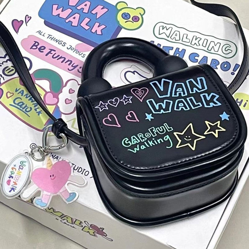 C&K Mini cute western style cartoon graffiti bag new Korean version of crossbody bag
