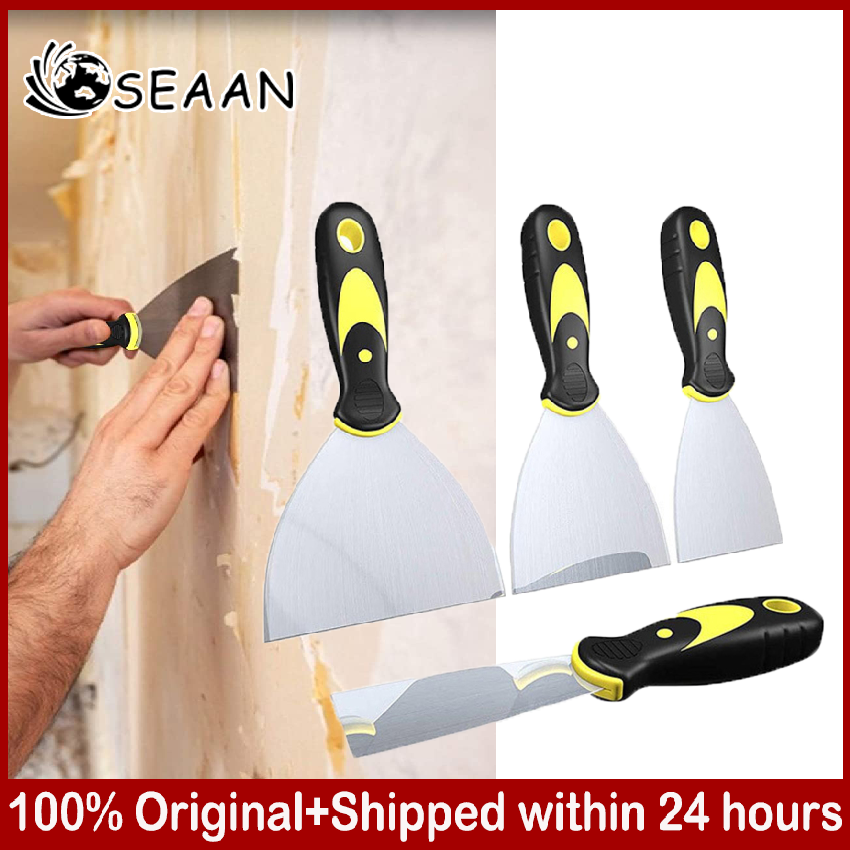 4 pcs Wall Paint Scraper And Putty, Wallpaper Scraper Set, With Anti-Skid Handle, Plastering Tool, Scraper, DIY Hand Tools (2, 3, 4, 5 Inches)