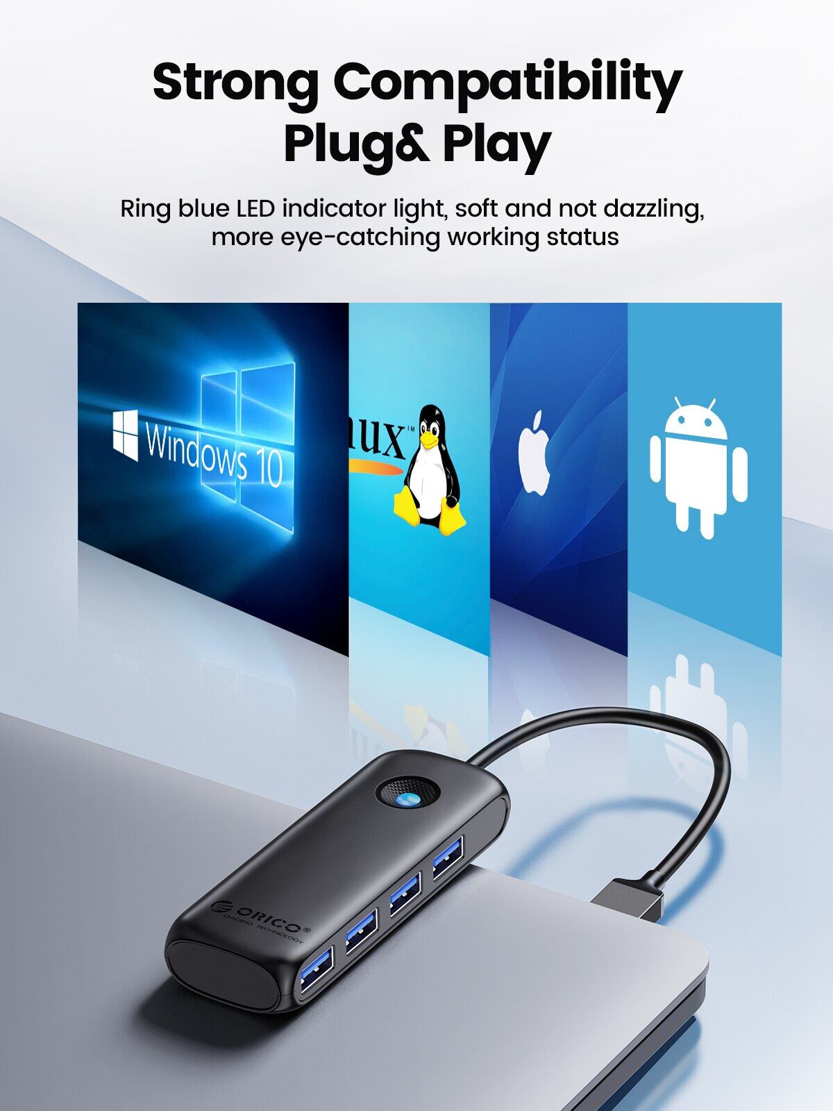 ORICO USB Hub USB3.0 USB2.0 Đa Bộ chia USB Bộ chuyển đổi điện 4-Cổng Đa-Extender Bộ chuyển đổi OTG Cho Máy tính để bàn Phụ Kiện