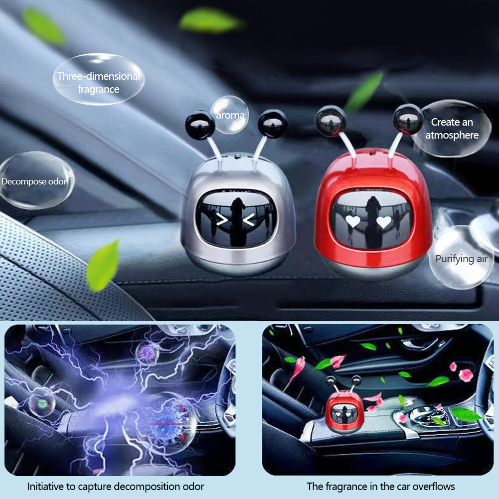 JaneDream Diffuser Air Vent Cleaner Car Perfume Air Freshener Robot Interior Accessories Solid Fragrance