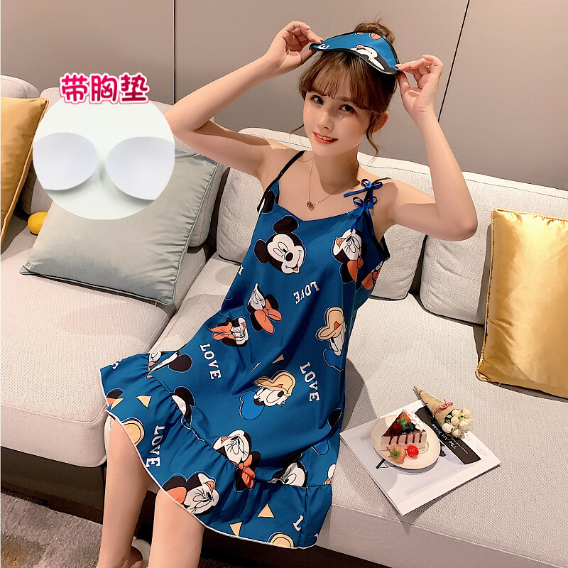 Nơi bán Bộ Đồ Ngủ Di-Sney Mi-ckey Moue2020 Phụ Nữ Mùa Hè Lụa Ngắn Tay Mùa Hè Cho Nữ Quần Áo Ngủ Họa Tiết Hoạt Hình Set Xuân Thu Trang Phục Áo Choàng
