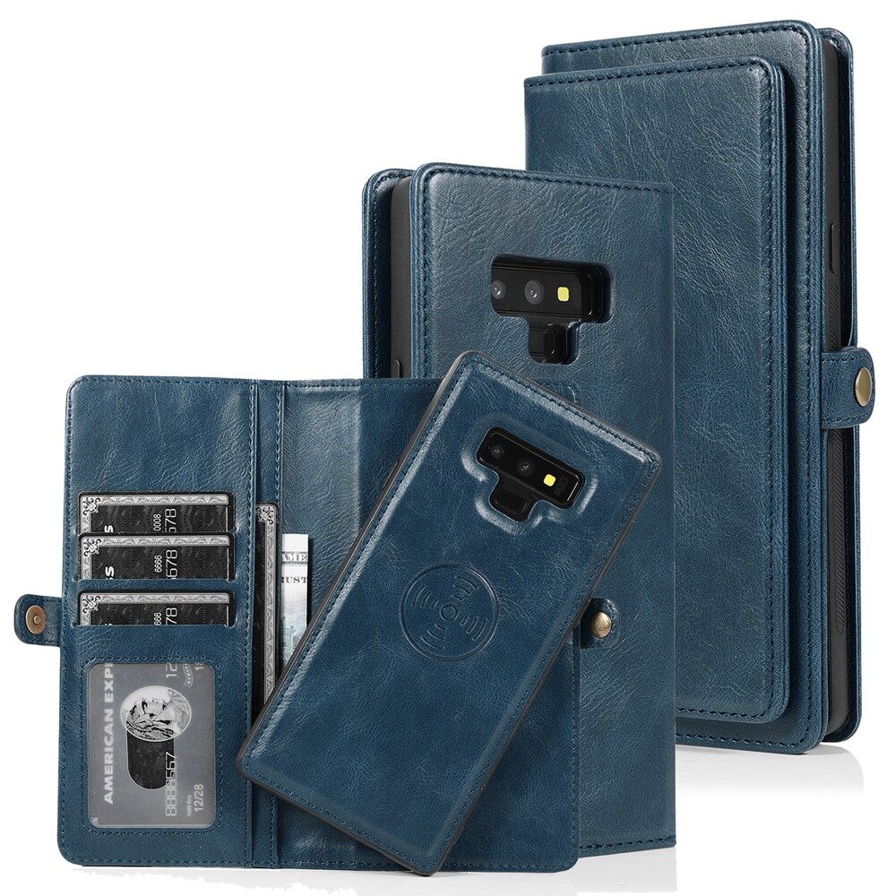 Wallet Phone Case For Samsung Galaxy Note 9 PU Leather Separable Magnetic Detachable Stand Flip Wallet Cover Casing with Multiple Card Slots Casing