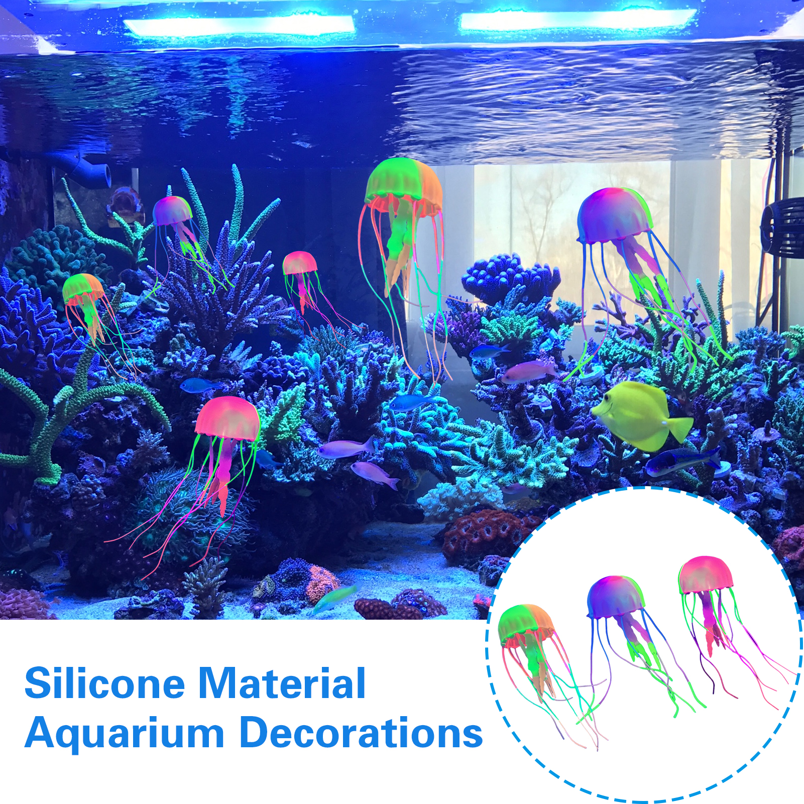 Fish Tank Decoration Realistic Jellyfish Simulation for Fish Tanks Vibrant Artificial Jellyfish Aquarium Decoration for Home Long-lasting Durable Fish Tank Ornament