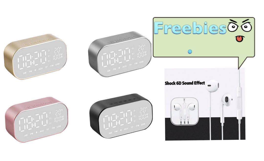 S2 Portable Wireless Bluetooth Speaker Music Sound Box LED Time Alarm Clock