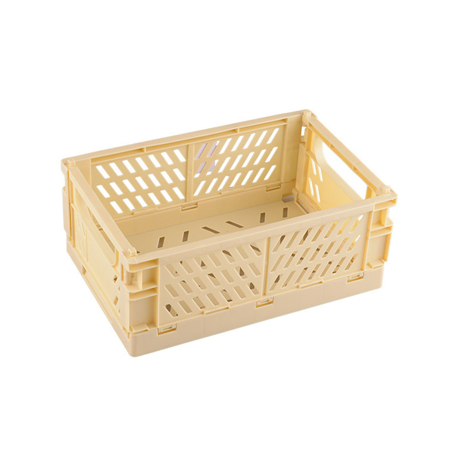 Laca Storage Basket Collapsible Large Capacity Plastic Foldable Home Crate Box for Daily Used