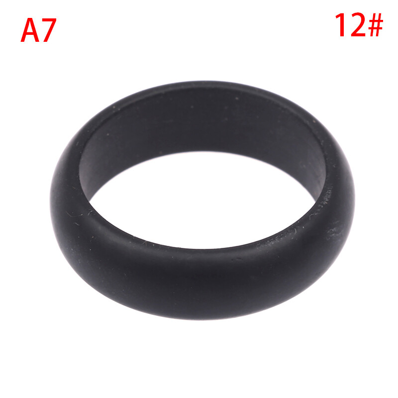 Fashion Nhẫn Flexible Silicone Wedding Engagement Ring for Men Black Rubber Band