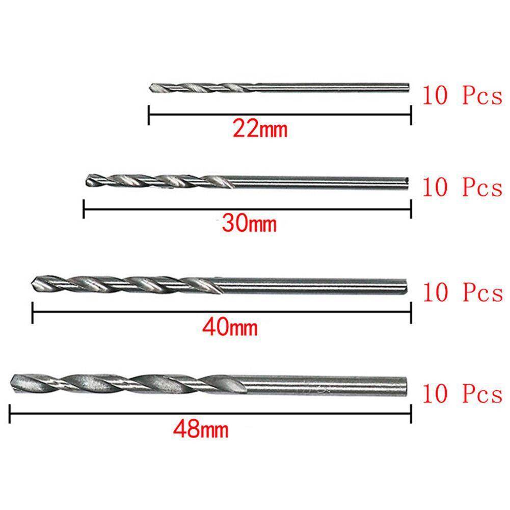 [sikiwind] 40pcs Mini Drill HSS Bit 0.5mm 2.0mm Straight Shank Twist Drill Bits Set