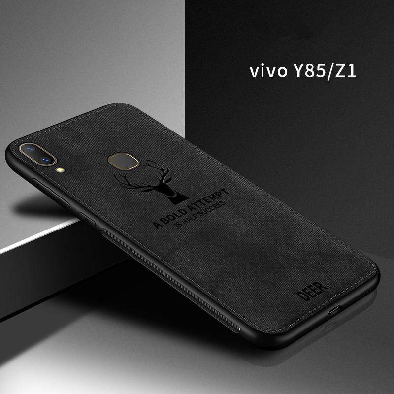 Cho [[Vivo Y85/V9] Vintage Hươu Mềm Vải Bố Dệt Nai Sừng Tấm Hoa Văn Ốp Lưng
