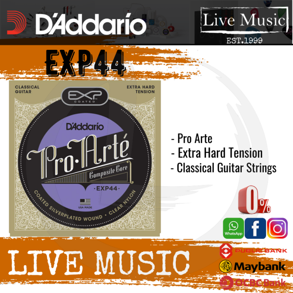 DAddario EXP44 Coated Classical Strings, Extra-Hard Tension (DAddario) Malaysia