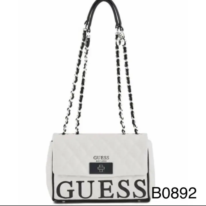 guess white sling bag