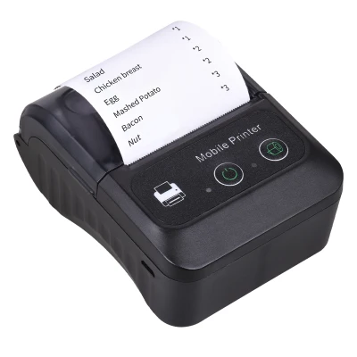Portable Wireless BT 58mm 2 Inch Thermal Receipt Printer Mini USB Bill POS Mobile Printer Support ESC/POS Print Command Compatible with Android/iOS/Windows for Small Business Restaurant Retail Store