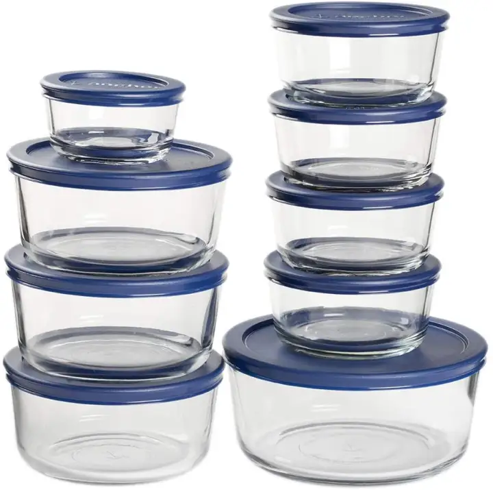 Anchor Hocking Classic Round Glass Food, Anchor Hocking Classic Glass Food Storage Containers With Lids
