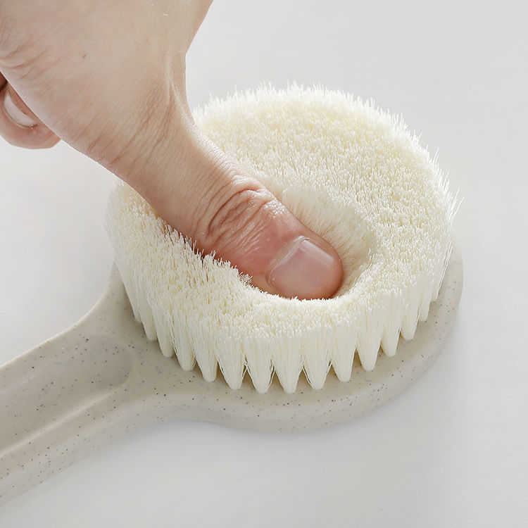 Shower Body Brush with Long handle soft bristles,Back Scrubber Bath Mesh Sponge with Curved Long Handle for Skin Exfoliating Bath, Massage Bristles Suitable for Wet or Dry, Men and Women