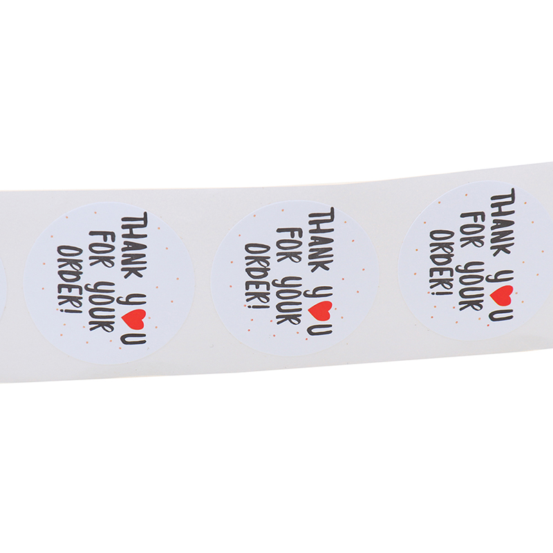 Tirgat 500pcs round thank you for your order sticker Heart Thanks for ...