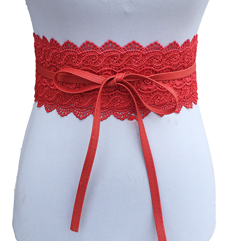 Wide Corset Lace Women Wedding Dress Belt Female Self Tie Waistband 8C