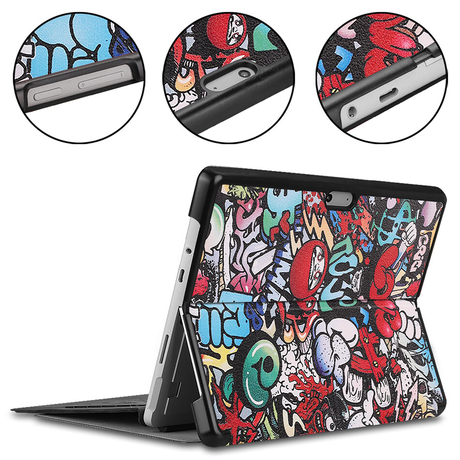 IFarcase Magnet Two Folding Flip Cover for Surface Pro 8 13 inch 2021 PU Leather Case with Funda Kickstand+Stylus