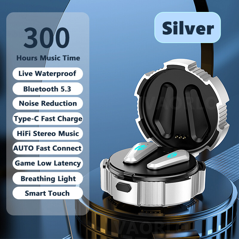 VAORLO Original Game Wireless Earphones Low Latency Noise Cancel Headset With Necklace Cool Fashion Headphone For All Smartphones