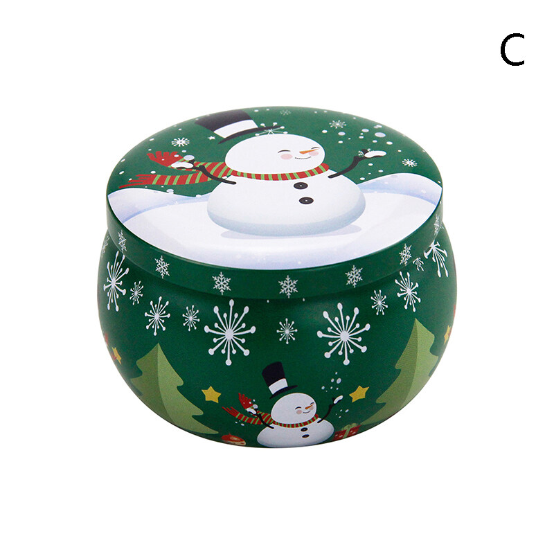 [Aofulai] [Hàng Mới Về] Hộp Thiếc Đựng Kẹo Tròn Tráng Thiếc Giáng Sinh Mini Dễ Dàng Tiện Lợi Lọ Thiếc...