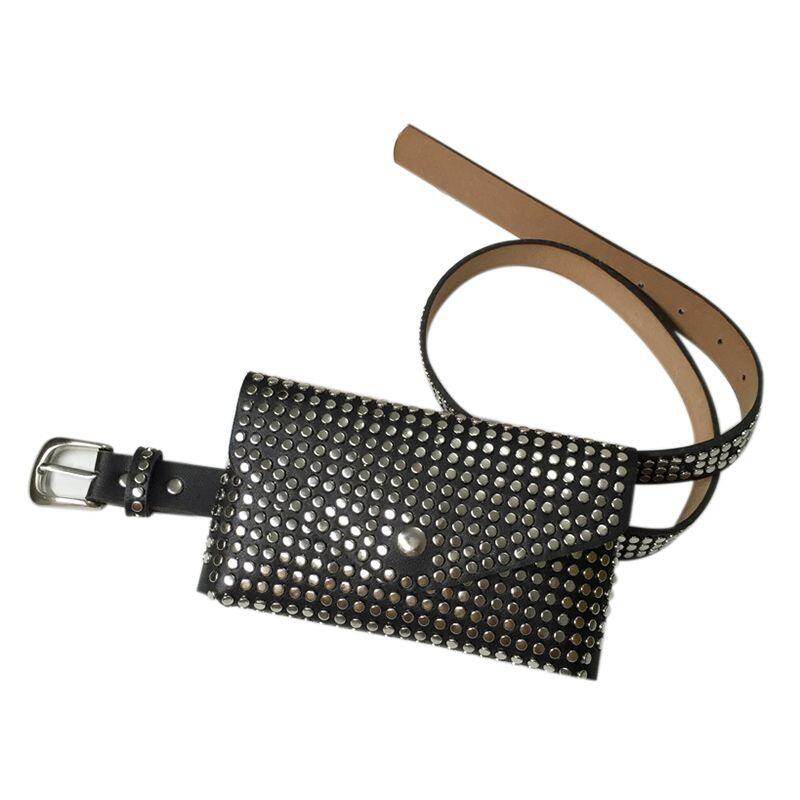 Fashion Rivets Waist Pack Luxury Designer Fanny Pack Small Women Waist Bag Phone Pouch Punk Belt Bag Purse