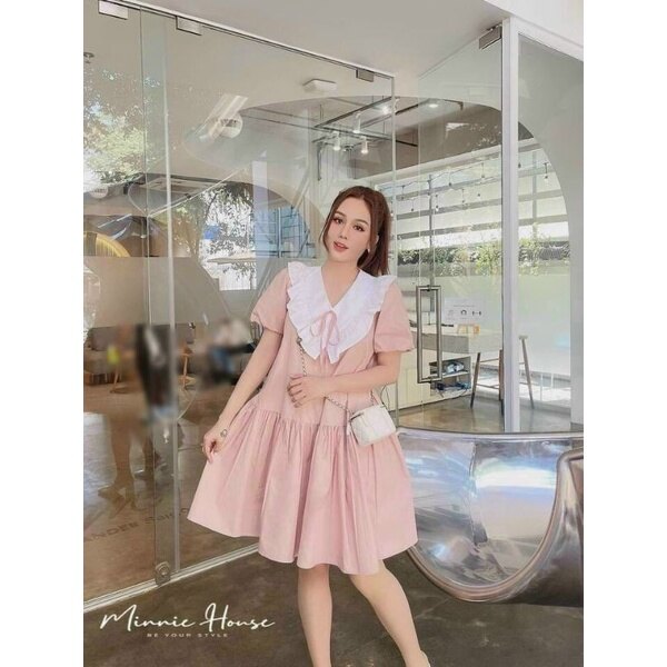 [HCM]Đầm baby doll cổ tiểu thư