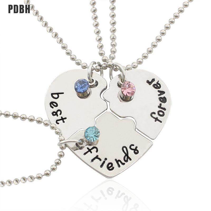 [PDBH Fashion Store] Korean Fashionable Women Necklac Chain 3 Piece Set Best Friend Friendship Pendan