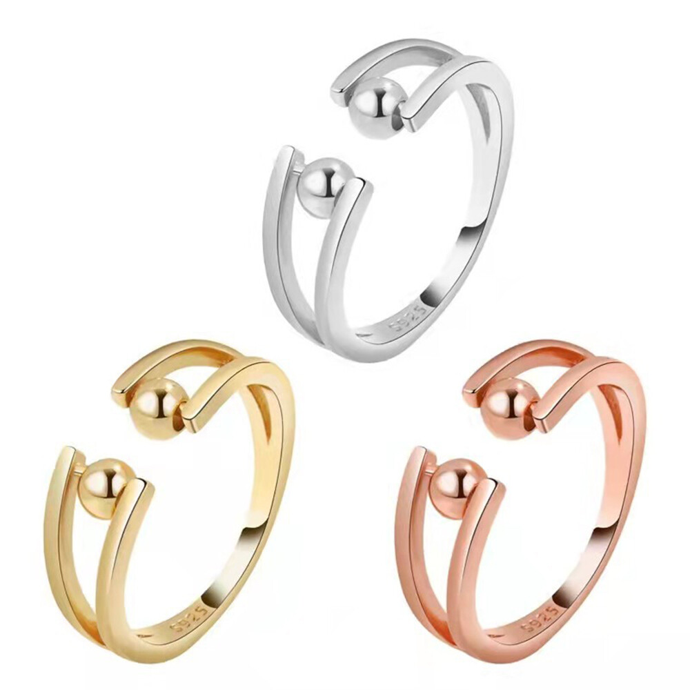Decompression Ring Spin Rings Adjustable Ring Anti-Anxiety Ring Rotating Ring Turnable Bead Ring Opening Ring