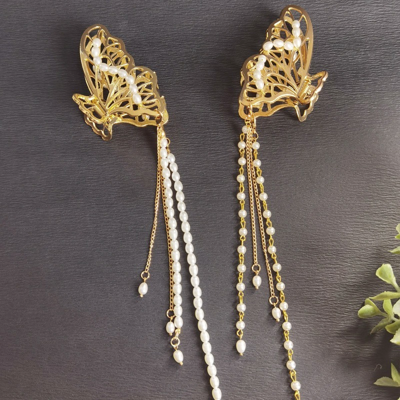 Fashion Pearl Pearl Butterfly Hair Clip