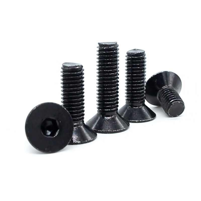 M3 M4 M5 Black 304 Stainless Steel Flat Countersunk Head Hex Socket Screw Flat Head Hexagonal Bolt