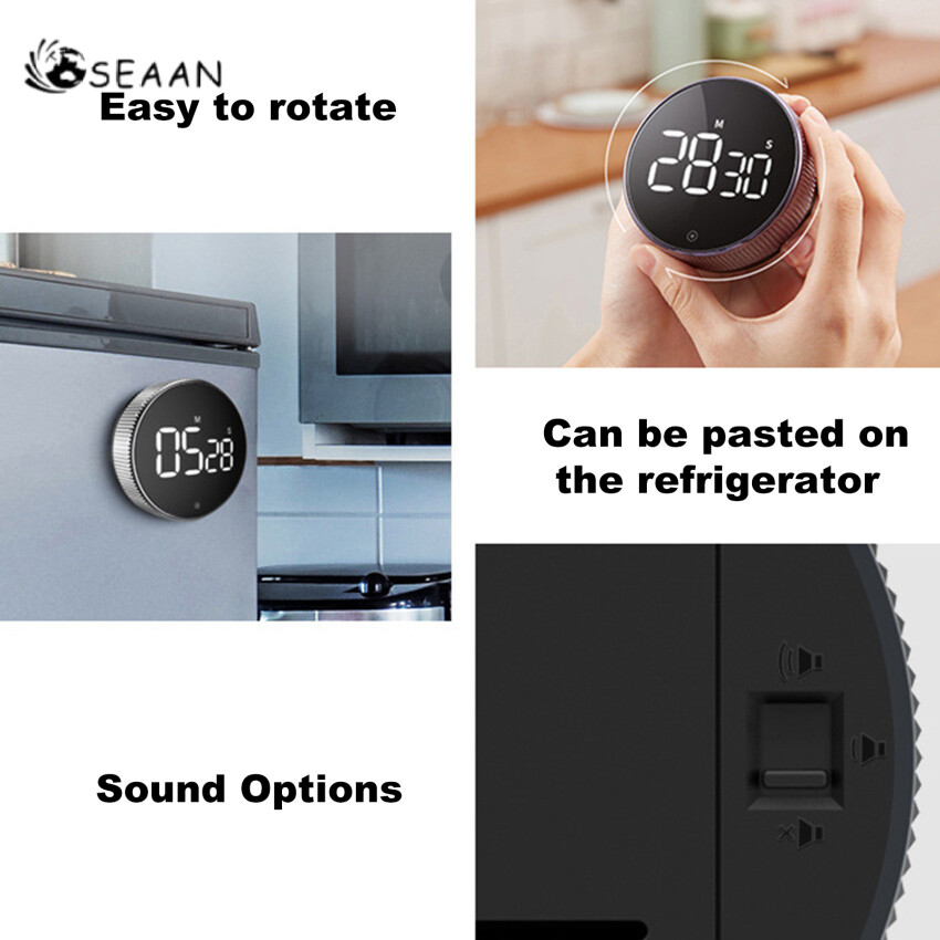 Digital Kitchen Timer - Magnetic Countdown Countup Timer With Large LED Display Volume Adjustable