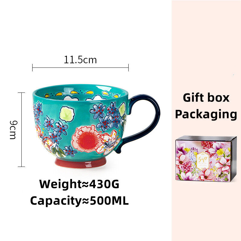Omk phong cách Mỹ sơn tay underglaze chén ăn sáng gốm 500ml cốc cà phê cốc