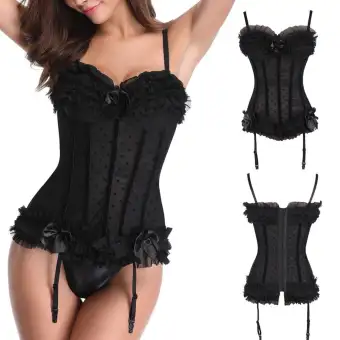 Paytonshop Women Underbust Wave Point Decal Lace Vest Wedding