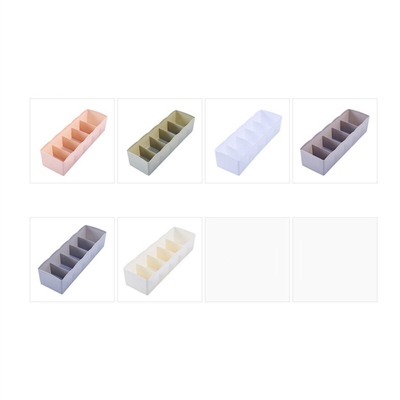 Household Japanese-style 5-grid Multi-purpose Plastic Storage Box Underwear Socks Storage Box Drawer Wardrobe Organizer