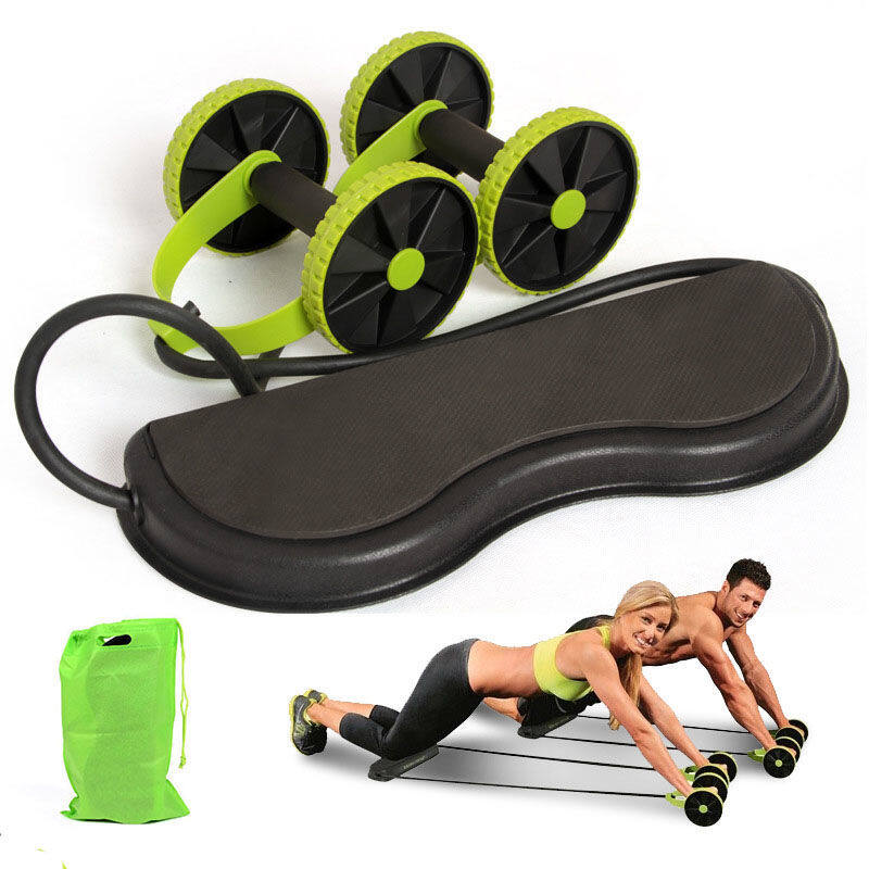 Bánh Xe Con Lăn Bụng Đôi Huấn Luyện Viên Cơ Bắp Bánh Xe Tập Bụng Kháng Điện Ban Nhạc Phòng Tập Thể Dục Cánh Tay Chân Eo