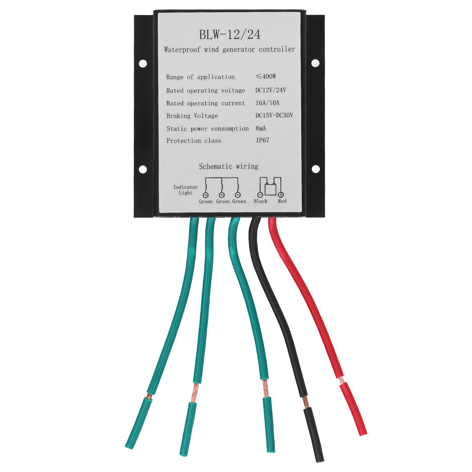 chasoee【kho hiện tại】FO5 12/24V 400W Bộ Điều Khiển Tuabin Máy Phát Điện Gió Bộ Điều Chỉnh Sạc Pin Chống Nước